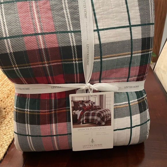 Levtex Home Holiday Plaid Quilt - Red, Gray, and White - Picture 3 of 6